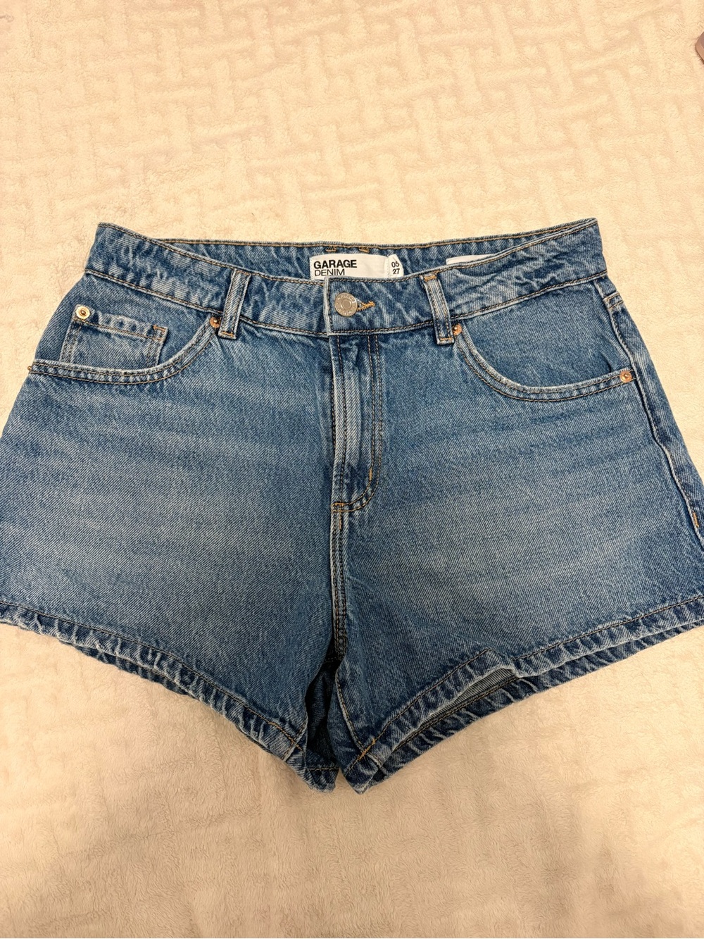 garage relaxed A-line denim shorts